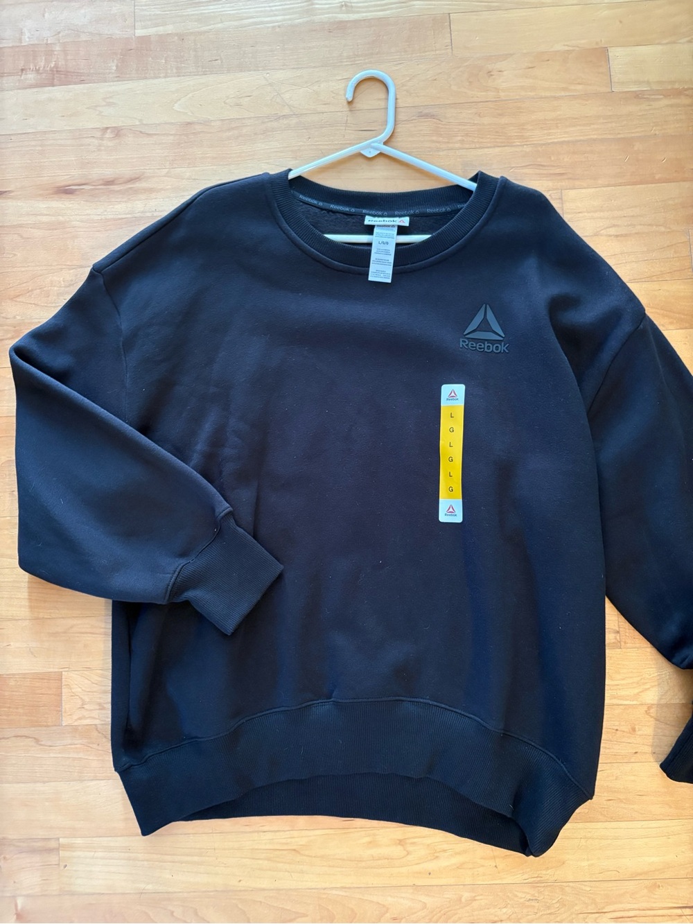 Reebok Men's Black Crewneck Sweatshirt with Reebok Delta Logo